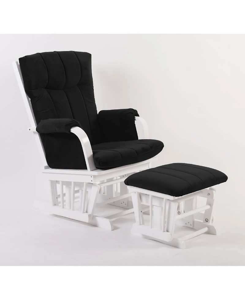 Artiva Usa Home Deluxe Cushion 2-Piece Glider Chair and Ottoman Set