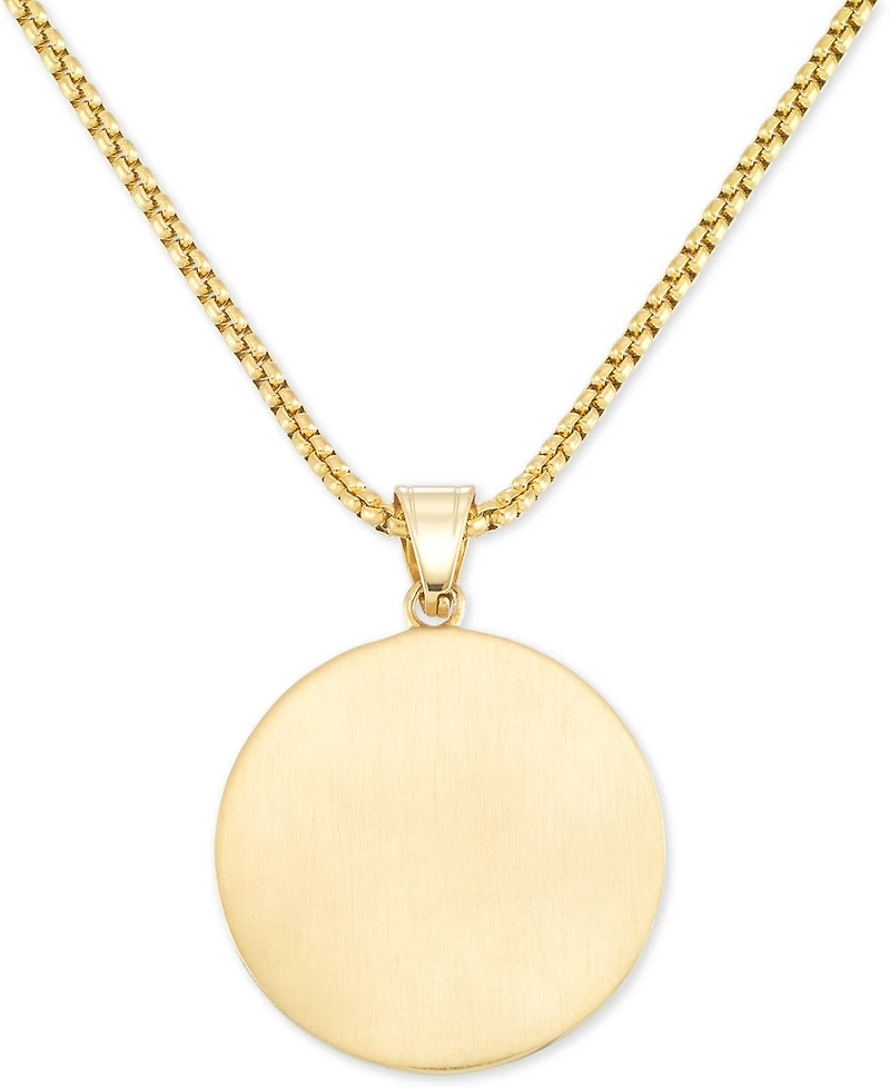 Legacy for Men by Simone I. Smith Men's Crystal Lion Medallion 24" Pendant Necklace in Yellow Ion-Plated Stainless Steel