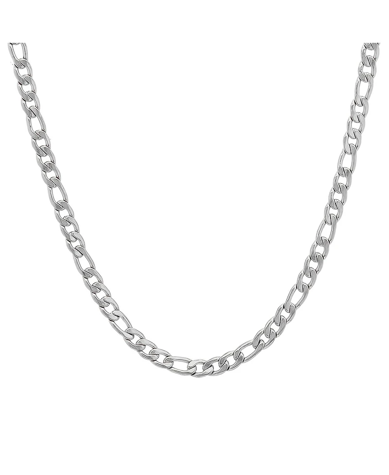 Steeltime Men's Stainless Steel Figaro Chain Link Necklace