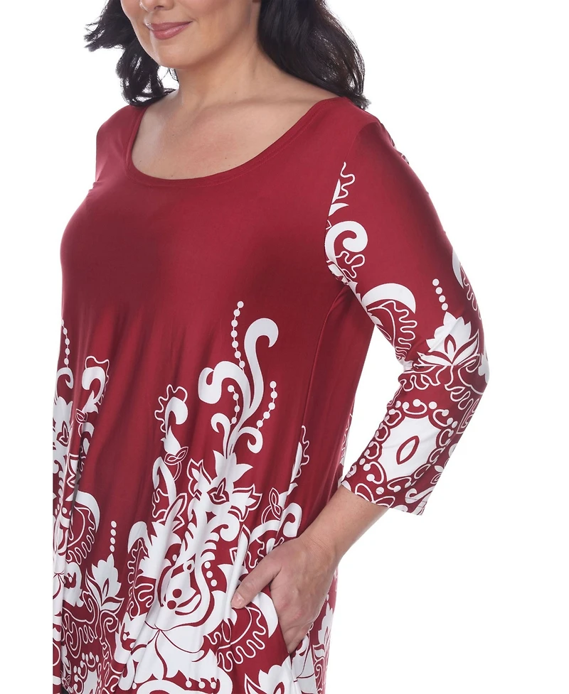 White Mark Plus Yanette Tunic Top