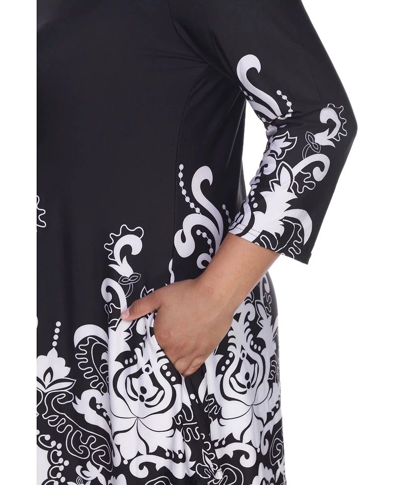 White Mark Plus Yanette Tunic Top