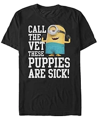 Minions Illumination Men's Despicable Me Call The Vet, These Puppies Are Sick Short Sleeve T-Shirt