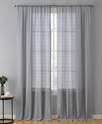 Hlc.me Monaco Premium Soft Decorative Ombre Lace Semi Sheer Light Filtering Rod Pocket Window Treatment Curtain Drapery Panels for Bedroom & Living Ro