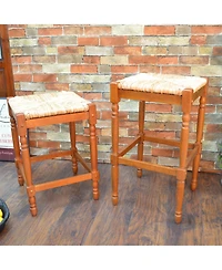 French Country 24" Turned Leg Seat Stool