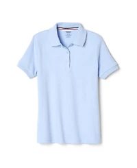 French Toast Big Girls Short Sleeve Picot Collar Interlock Polo Shirt
