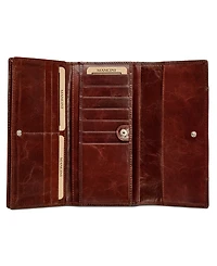 Mancini Casablanca Collection Rfid Secure Ladies Trifold Wing Wallet