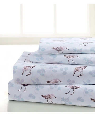 Universal Home Fashions Seaside Resort Beach Birds Sheet Set, Queen