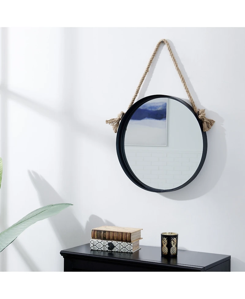 Danya B Round Accent Mirror with Hanging Rope