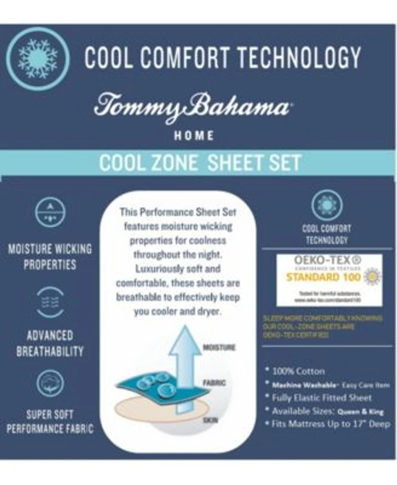 Tommy Bahama Home Cool Zone Solid Sheet Sets