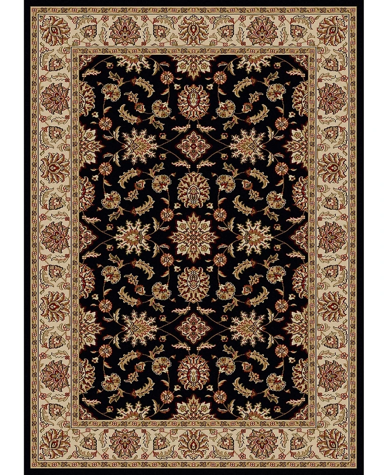 Closeout! Km Home 1592/1012/Black Pesaro Black 7'9" x 11' Area Rug