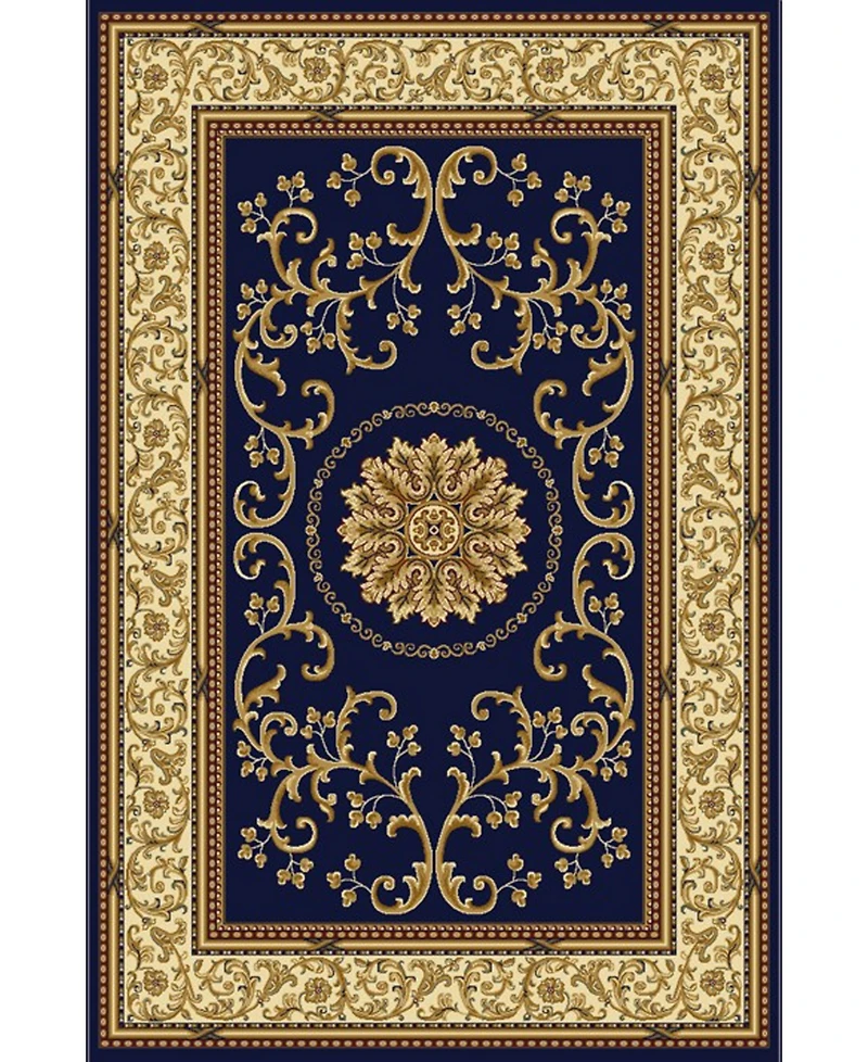 Closeout! Km Home 1419/1341/Navy Navelli Blue 5'5" x 8'3" Area Rug