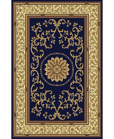 Closeout! Km Home 1419/1341/Navy Navelli Blue 5'5" x 8'3" Area Rug