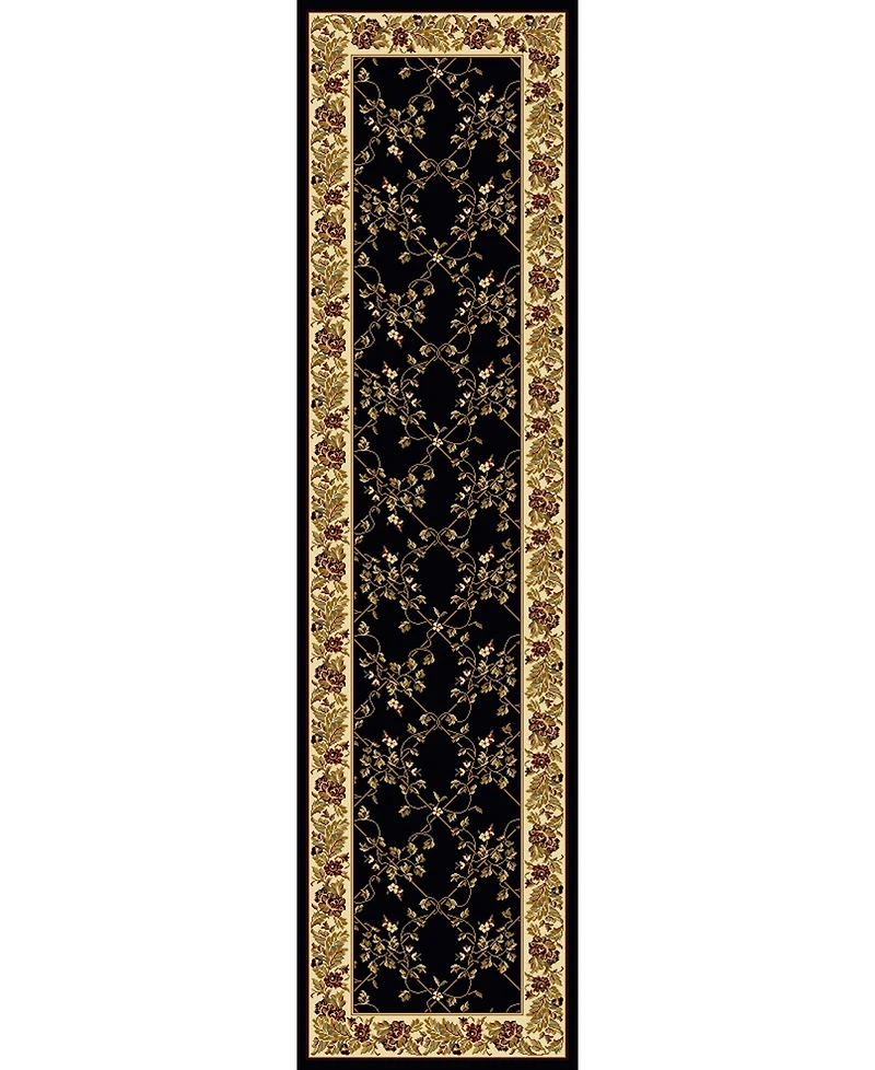 Closeout! Km Home 1427/1724/Black Navelli Black 2'2" x 8' Runner Rug