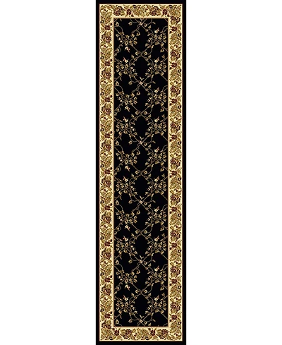 Closeout! Km Home 1427/1724/Black Navelli Black 2'2" x 8' Runner Rug