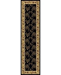 Closeout! Km Home 1427/1724/Black Navelli Black 2'2" x 8' Runner Rug