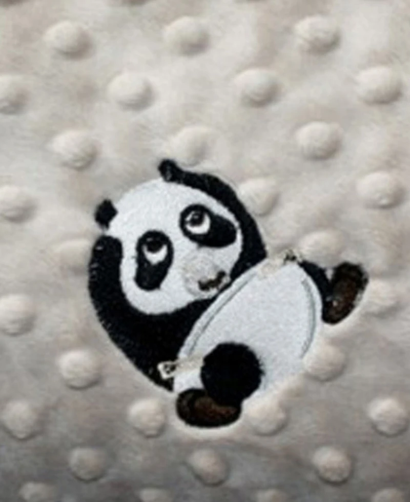 Lil' Cub Hub Minky Baby Boy Blanket With Embroidered Panda