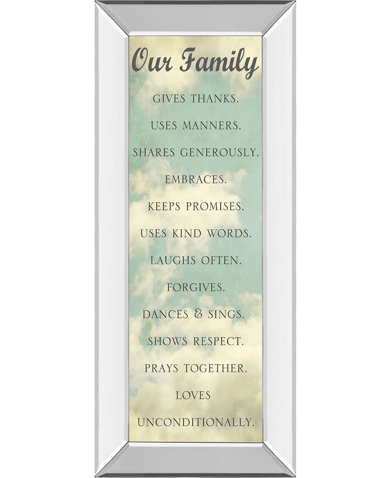 Classy Art Our Family by Sarah Gardner Mirror Framed Print Wall Art - 18" x 42"