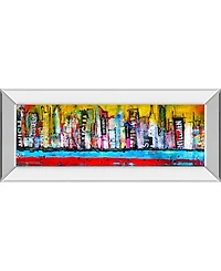 Classy Art Skyline by Erin Ashley Mirror Framed Print Wall Art - 18" x 42"