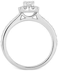 Gia Certified Diamond Oval Halo Engagement Ring (1 ct. t.w.) in 14k White Gold