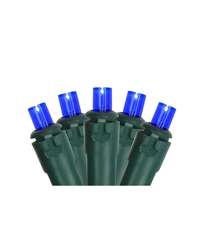 Northlight Set of 50 Blue Led Wide Angle Christmas Lights - Green Wire