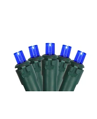 Northlight Set of 50 Blue Led Wide Angle Christmas Lights - Green Wire