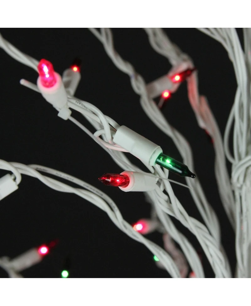 Northlight 6' White Lighted Christmas Cascade Twig Tree Outdoor Decoration - Multi Lights