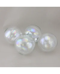 Northlight 4-Piece Iridescent Glass Ball Christmas Ornament Set 4" 100mm