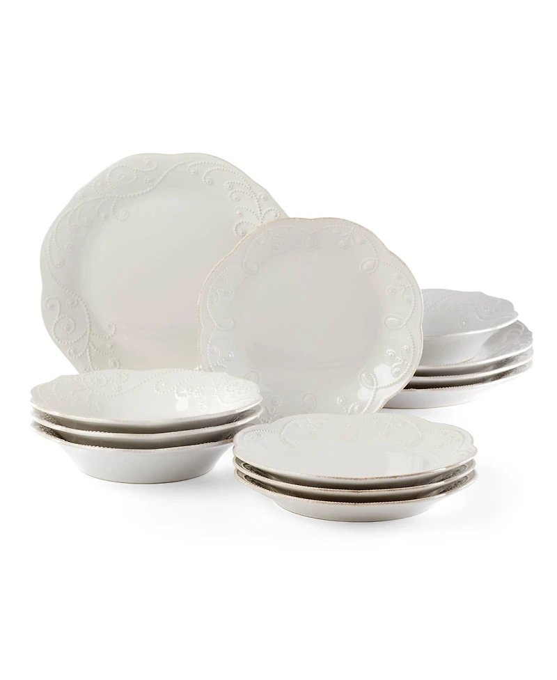 Lenox French Perle White 12 Pc. Dinnerware Set, Service for 4