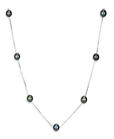 Black Tahitian Pearl (8-9mm) Necklace 14k White or Yellow Gold