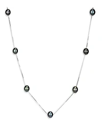 Black Tahitian Pearl (8-9mm) Necklace 14k White or Yellow Gold