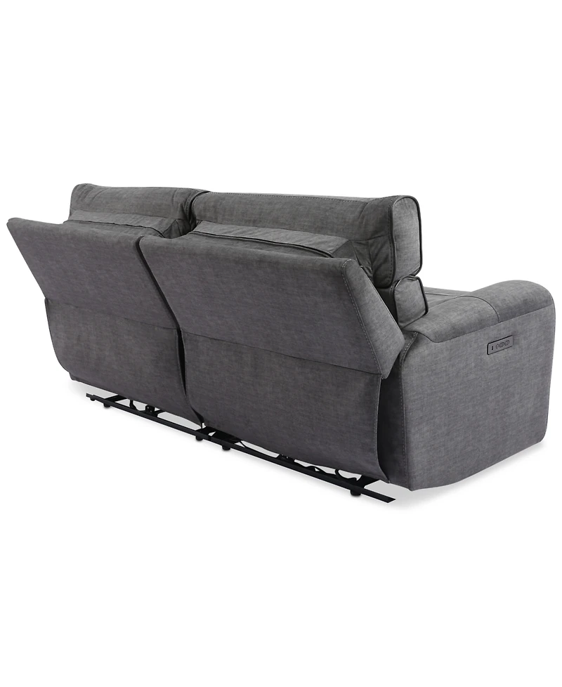 Closeout! Hutchenson 2-Pc. Fabric Sectional with 2 Power Headrests