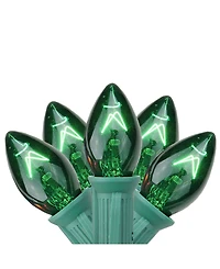 Northlight Set of 25 Transparent Green C7 Christmas Lights 12" Spacing - Green Wire