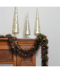 Northlight 50' Shiny Green and Red Christmas Tinsel Garland - Unlit