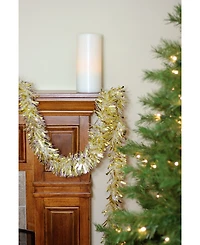 Northlight 50' Gold and White Wide Cut Christmas Tinsel Garland - Unlit