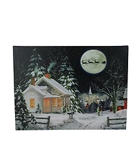 Northlight Led Fibre Optic Lighted Santa Claus Coming To Town Christmas Wall Art