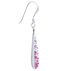Crystal Pave Tear-Shape Drop Earrings Sterling Silver