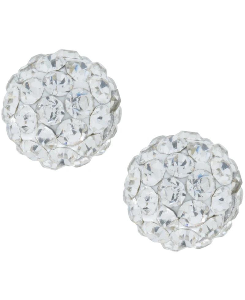 Multicolor Crystal Pave Ball Cluster Stud Earrings in Sterling Silver (Also Available in Silver)
