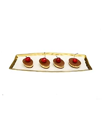 Classic Touch Porcelain Oblong Tray with Rim