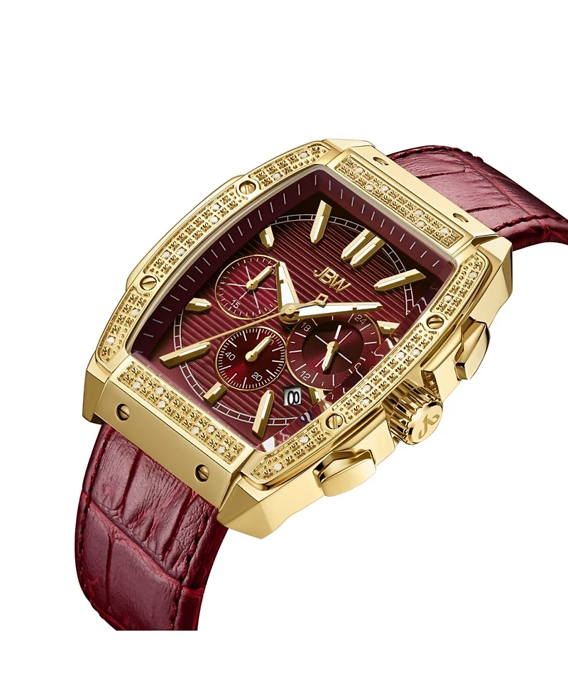 Jbw Men's Echelon Diamond (1/4 ct. t.w.) Watch in 18k Gold-plated Stainless Steel 41mm