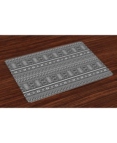 Ambesonne Afghan Place Mats, Set of 4