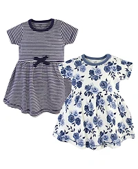 Touched by Nature Big Girls Natural Cotton Dresses Featuring Both Short Long Sleeves