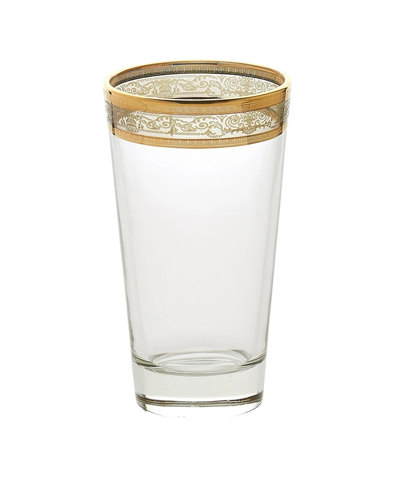 Lorren Home Trends Melania Collection Multicolor Highball Glasses, Set of 6