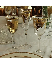 Lorren Home Trends Embellished 24K Gold Crystal Water Glasses, Set of 4
