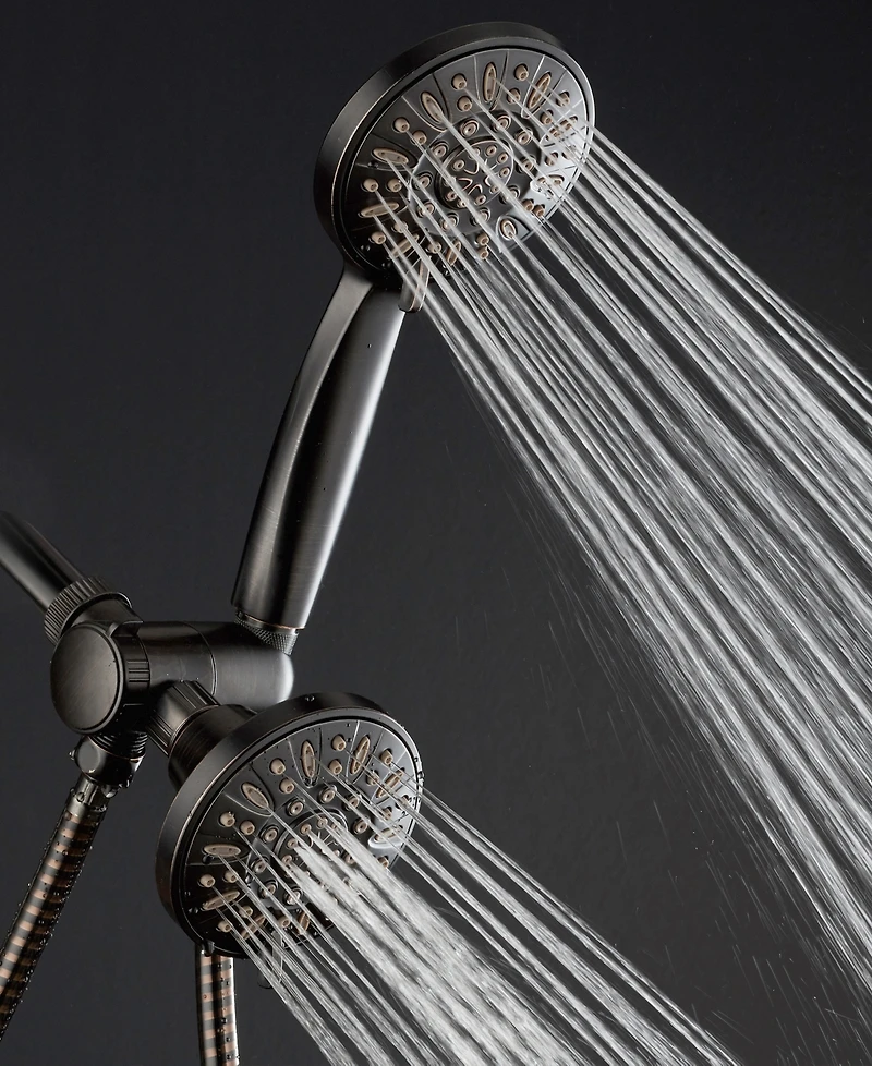 AquaDance High-Pressure 48-Setting Dual Shower Head Combo with Extra-long 6 Foot Hose