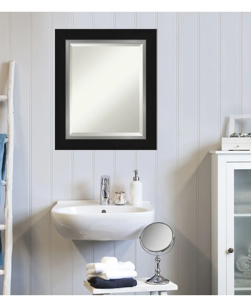 Amanti Art Eva Silver-tone Framed Bathroom Vanity Wall Mirror