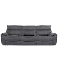 Closeout! Hutchenson 3-Pc. Fabric Sectional with 3 Power Recliners and Headrests