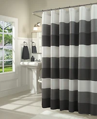 Spa 251 Ombre Waffle Striped Shower Curtain, 70" x 72"