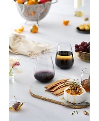 JoyJolt Black Swan Stemless Wine Glasses