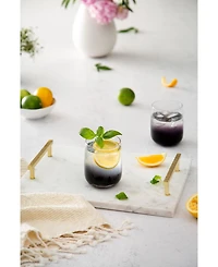 JoyJolt Black Swan Double Old Fashion Whiskey Glasses, Set of 4