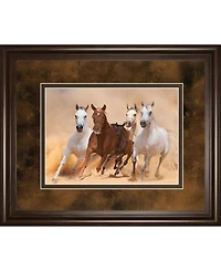 Classy Art Horses in Dust by Loya Ya Framed Print Wall Art, 34" x 40"